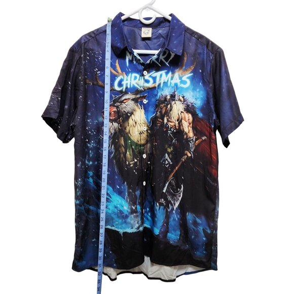 Merry Christmas Viking-Themed Hardaddy Men's Shirt Size Large - Picture 4 of 6